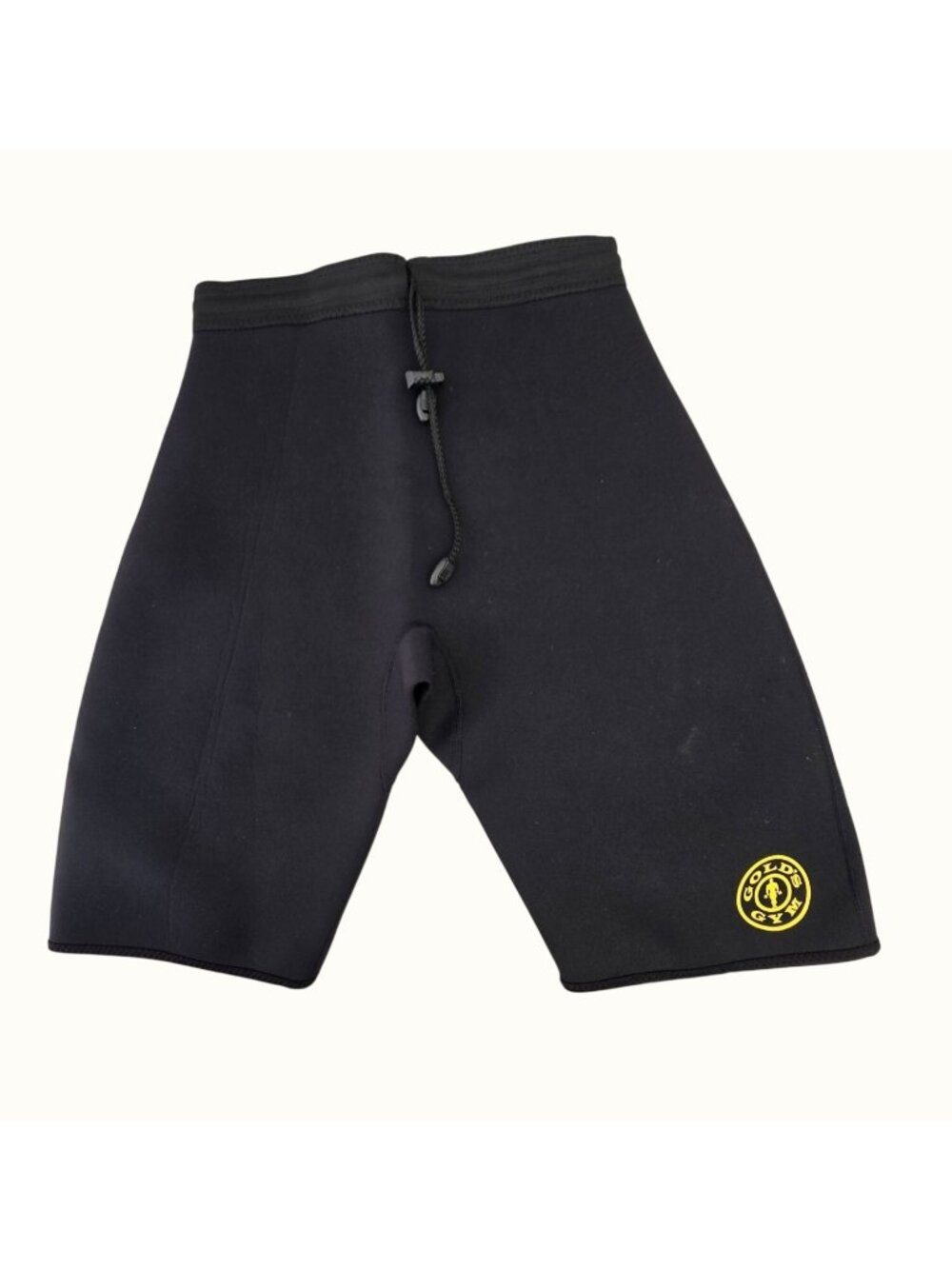 Gold's Gym Neoprene Sauna Sweat Shorts Drawstring Waist Unisex S/M NEW Black